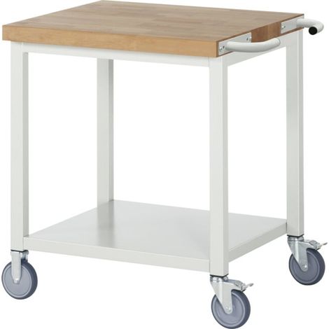 Etabli mobile brut avec tablette en tôle d'acier LxPxH 750x700x880mm (1/5)