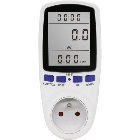 Wattmètre Prise, Compteur d'énergie AC 185V 264V Compteur de consommation d'énergie, Prise de Moniteur d'utilisation de l'électricité avec écran LCD (1/5)