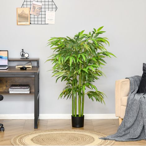 Bambù artificiale 140 cm in plastica, pianta verde in vaso, 780 foglie HAVRYA (1/5)