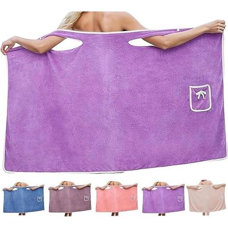 Peignoir éponge femme ajustable, doux, absorbant et séchage rapide, taille unique pour tous les jours (1/5)