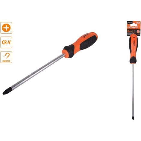 Trade Shop - Cacciavite Giravite 8 X 250 Mm Con Punta Magnetica A Croce In Acciaio Cr-v 94861 - (1/2)