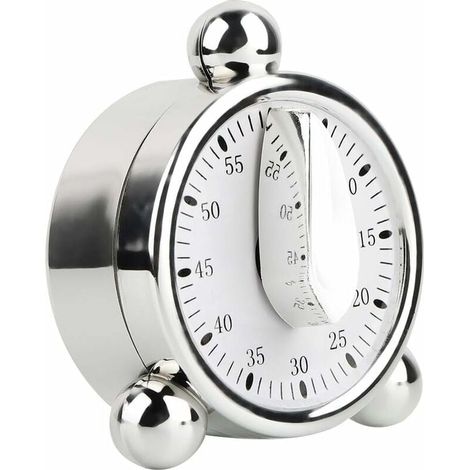 Minuterie de remontage de 60 Minutes, Horloge de minuterie de Cuisine de Chef avec Alarme Forte, Aucune Pile requise, Ensembles 100% mécaniques de 1 à 60 Minutes, pour la Maison, l'école-LIAIKI