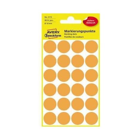 Markierungspunkt 18mm Papier leuchtorange 96 Etik./Pack. (1/4)