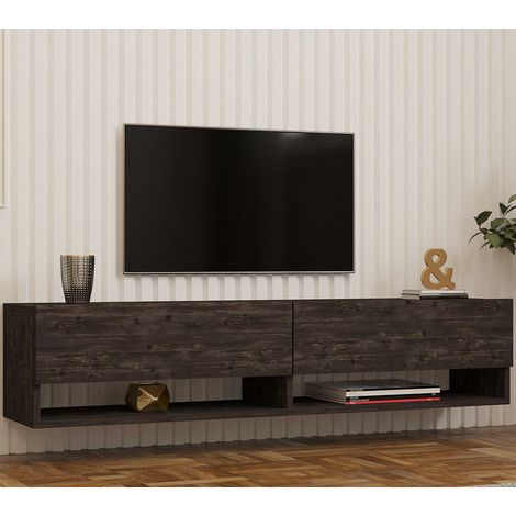 Arges Meuble TV  100 % MÉLAMINE  Anthracite (1/5)
