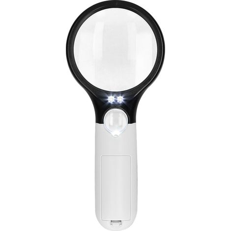 Loupe avec éclairage intégré, grossissement 2,5x à 45x, loupe LED portable pour la lecture de bijoux, cartes, journaux et timbres. (1/2)