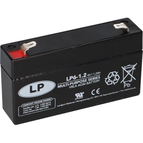 Landport Blei Akku LP6-1,2 6V 1,2Ah AGM T1 wartungsfrei (1/5)