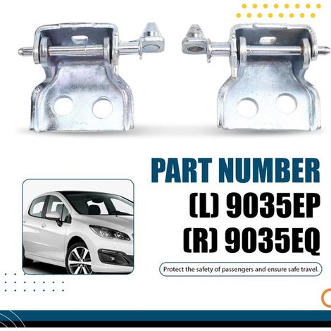 1 pair of 9035EP and 9035EQ door hinges/door limiters for Peugeot front doors. (1/4)