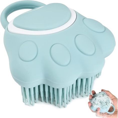 Brosse de Bain pour Chien et Chat, Brosse de Bain en Silicone Souple, avec Distributeur de Gel Douche,Brosse de Massage pour Animaux (1/4)