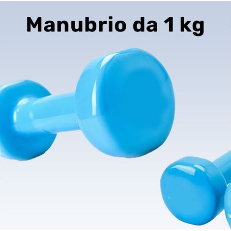 TRADE SHOP - Manubrio Singolo 1 Kg In Vinile Allenamento Esercizi Casa Palestra Workout Fit - (1/2)