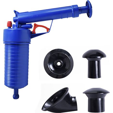Pompe à air pour toilettes bleue - Déboucheur puissant pour éviers, canalisations et baignoires (1/5)