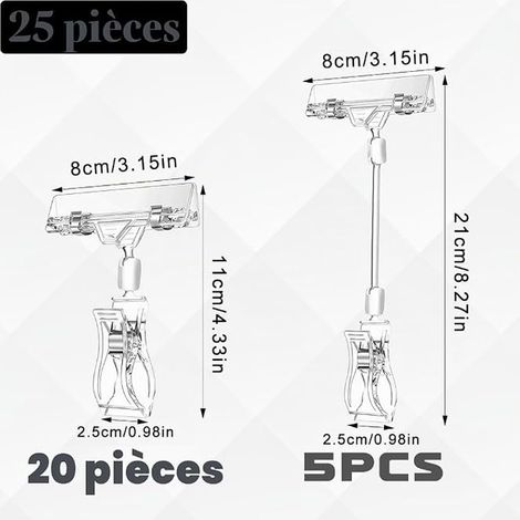 Clear Rotary Label Clip Price Tag Holders (1/2)