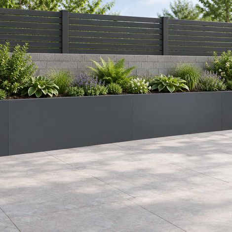 vidaXL Mur de soutènement 2 pc 100 x 12 x 40 cm Acier Anthracite (1/5)