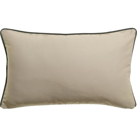 Coussin d'Extérieur Uni Rectangulaire 30 x 50 cm Coloris Galet pour Jardin et Terrasse - PANGIVO