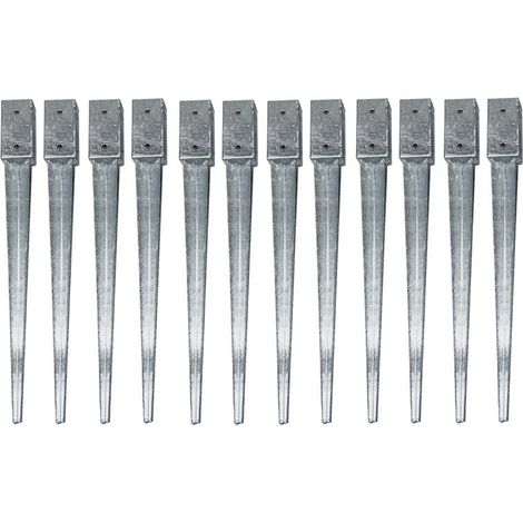 Einschlaghülsen 71x71x750 mm 12x Einschlagbodenhülse Bodenanker Vierkant