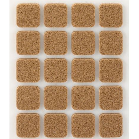 Pack 20 fieltros Marrones sintéticos adhesivos 17x17mm Plasfix INOFIX (1/2)
