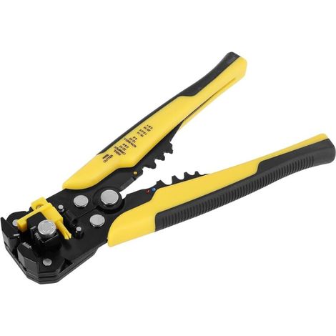 Pack of 1 Adjustable Wire Stripper 24-10 AWG - Multifunctional Electrical Wire Stripping Tool - Automatic Crimping Tool for Metal Cable - Yellow (1/5)