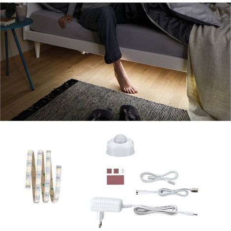 Paulmann 70955 Strip LED YourLED Night Comfort Set incl. 1 fascia luminosa da 3 Watt bianco striscia luminosa plastica fascia luminosa LED 3000 K (1/4)