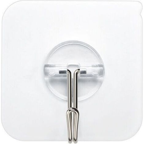 6 Pièces Crochets Adhesifs Transparent Auto Adhesif 5 kg (max),Pour Accroche Salle de Bain,Cuisine,Plafond,Accrocher,Mural,Porte,Peignoirs,Porte Serviette (1/4)