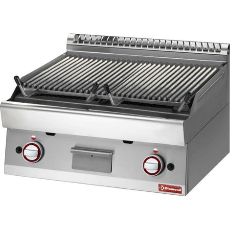 Grill pierre de lave 1 / 1 module grille en fonte - Diamond (1/3)