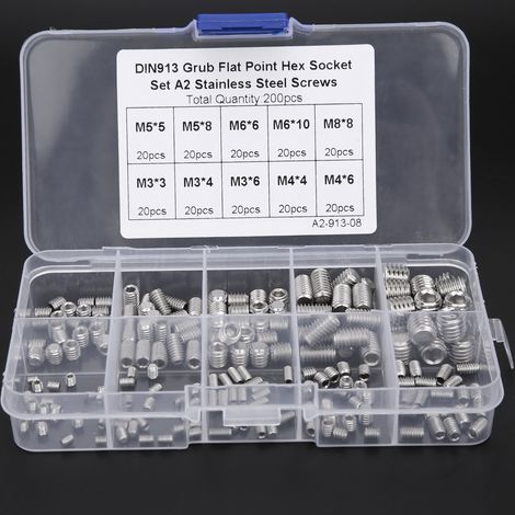 200 vis à tête plate Allen en acier inoxydable pour instruments de précision M3/M4/M5/M6/M8 (1/5)