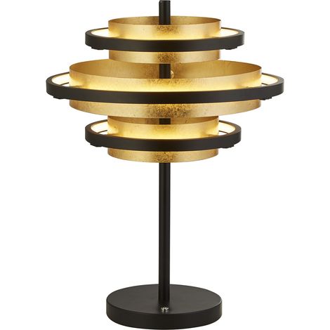 Lampada da tavolo a LED Hive 3Lt - Metallo nero e foglia oro (1/5)