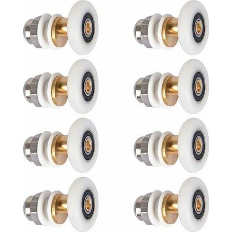 Roulettes de porte de douche coulissantes - Lot de 8 roulettes de rechange de 25 mm (1/5)