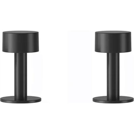 2 Butoirs de Porte Adhésifs en Acier Inoxydable, Butées Antichoc avec Caoutchouc, Limiteurs d'Ouverture pour Porte, 100mm, Noir, Lot de 2 (1/5)