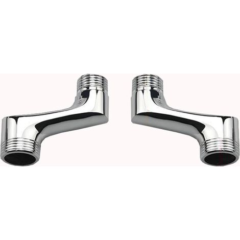Mitigeur de Douche Moderne décalé avec raccord G1/2, entraxe de 80 mm, Montage Mural, en cuivre, Adaptateur pour Robinet de Baignoire G1/2/G3/4, tuyaux d'eau Chaude et Froide, Fini (1/5)