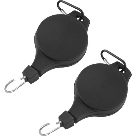 Poulie rétractable crochet Pot cintre tirer vers le bas jardinière jardinage levage cage à oiseaux bassin serre balcon extérieur, Le noir,2pcs