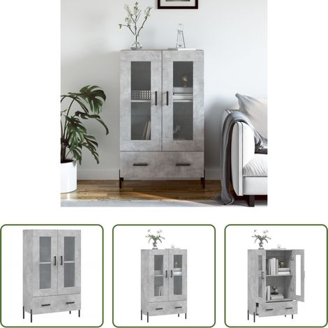 vidaXL Holzwerkstoff Beton - Highboard Betongrau 69,5x31x115 cm Holzwerkstoff (1/5)