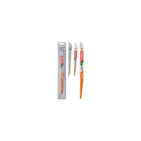 Hojas de sierra recíproca HCS para aplicaciones específicas, 5 hojas especiales para madera verde, 5 tpi (5 mm), 241 x 19 x 0,13 mm ERKO