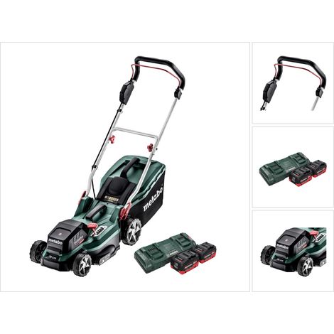 Metabo RM 36-18 LTX BL 36 Akku Rasenmäher 36 V ( 2x 18 V ) LTX Brushless + 2x Akku 10,0 Ah + Doppelladegerät