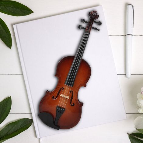 Violon Décoratif Miniature en Bois avec Écrin Cadeau - Instrument de Musique Ornemental
