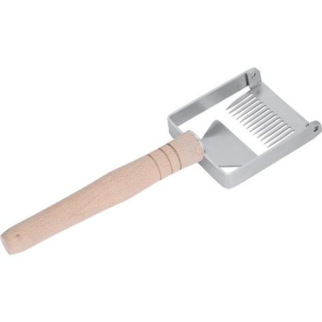 Stainless Steel Unclogging Fork Tool, Wooden Handle, Beekeeping Scraper for Removing Cells, Inspection, Raking, Capping (1/5)