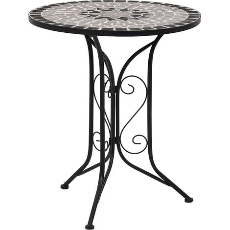 Mosaic Bistro Table Grey 61cm Ceramic vidaXL