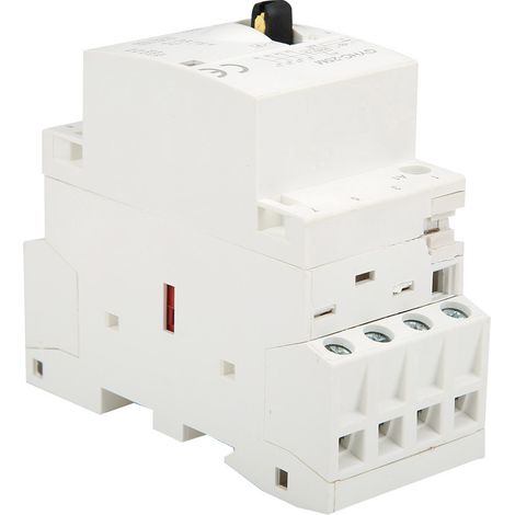 Contacteur secteur domestique 4P 25A 220V 50Hz sur rail DIN avec interrupteur de commande manuel 4NO (1/5)