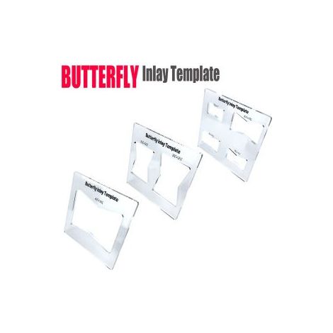 Set mit 2 Sets à 3 schmetterlingsförmigen Schablonen – Frässchablonen – Ideal für dekorative Intarsien (1/5)