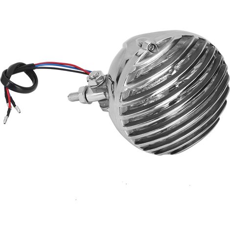 Phare de moto vintage 5,5 pouces, projecteur chromé, accessoire de modification pratique pour chopper custom (1/5)
