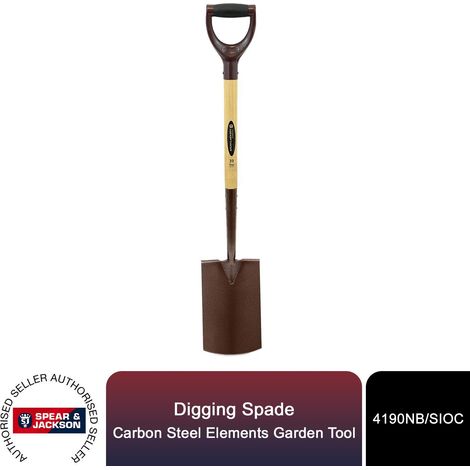 Spear & Jackson Digging Spade, Carbon Steel, Elements Garden Tool (1/5)