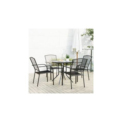 Ensemble de chaises de jardin empilables 5 pcs anthracite (1/5)