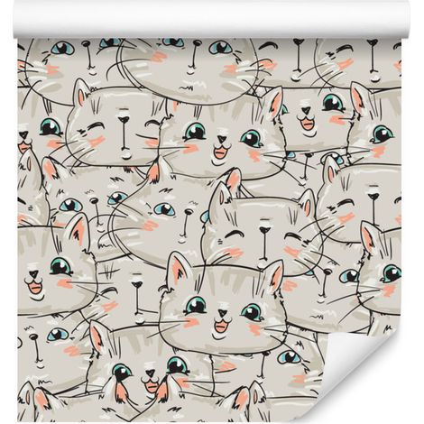 Papier peint chatons pour salon et chambre 50x1000 cm (1/5)