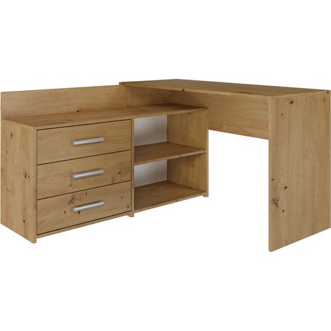 Bureau d'angle : 120 x 76 x 50 cm, Chêne Artisan (1/5)