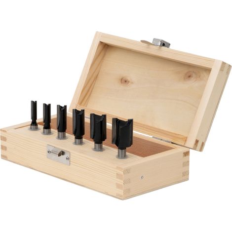 STIER Nutfräsersortiment, Hartmetallschneiden, 6-teilig, 8 mm, Holzfräser, Fräser für gägngie Oberfräsen (8 mm), Fräser Set, robust und langlebig, Formfräsen, Freihandfräsen