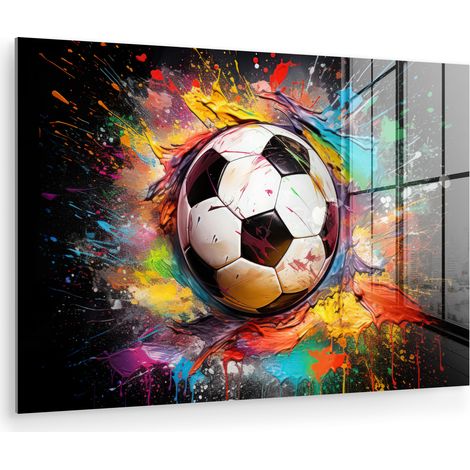 CUADRO DE METACRILATO Fútbol - Pintura - Colores - Negro - Blanco Cuadros Decorativos 120x80 (1/5)