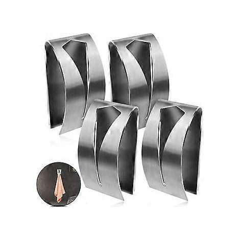 Packung selbstklebende Handtuchhaken, Wandmontage ohne Bohren, Haken für Badezimmer- und Küchenaccessoires (Silber)