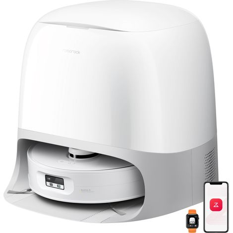 Roborock Qrevo Curv 2 Flow Aspirateur Robot Laveur avec Station 20000Pa, Lavage à l'eau Chaude 75℃, Anti-Tangle