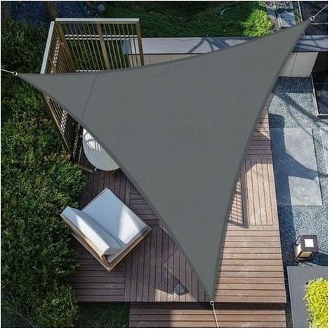 Shade of shading Triangular 4x4x4m Waterproof Fabric Shading UV Protection for Patio Garden, Patio, Outdoor, Balcony,Gray Anthracite (1/4)