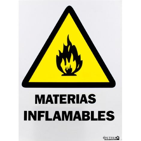Cartello di avvertimento "Materiali infiammabili" PLASTICA 40x30 cm, resistente e visibile