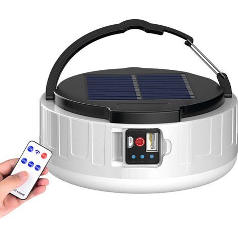 Tragbare Solarlampe mit 37 LEDs für Nachtmärkte, Outdoor-Aktivitäten und den Gebrauch zu Hause, wiederaufladbar, wasserdicht nach IP65, mit Fernbedienung für Camping, Bergsteigen und Angeln. (1/5)