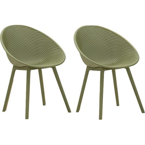 Lot de 2 Chaises de Jardin "Ibiza" 83cm Vert (1/5)